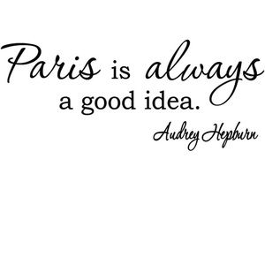 “Paris is Always a Good Idea” Audrey Hepburn Wall Art
Quote Wall Decal